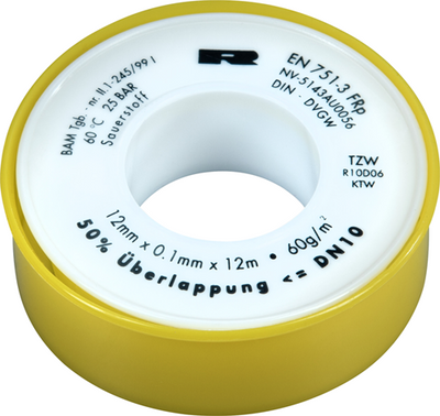 Cornat Teflonband 12 x 0,1 mm (12 m), Gas – T380700
