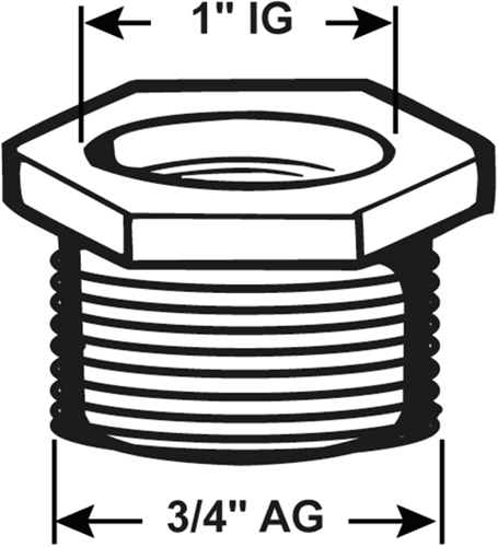 Cornat Messing MS Reduzierstück VM 1''x3 4 - T396302