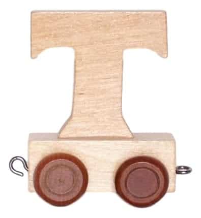 Holzbrief t mit Rädern 6 cm hoch
