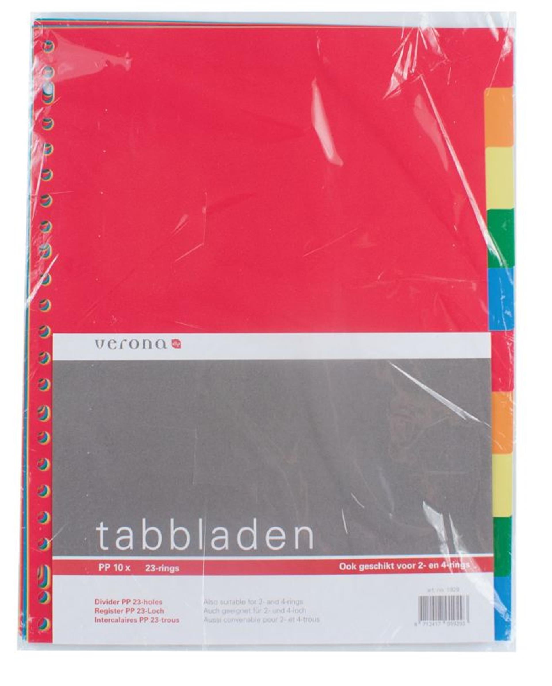 Verona Tabs A4 23r Kunststoff blanko 10 Deli