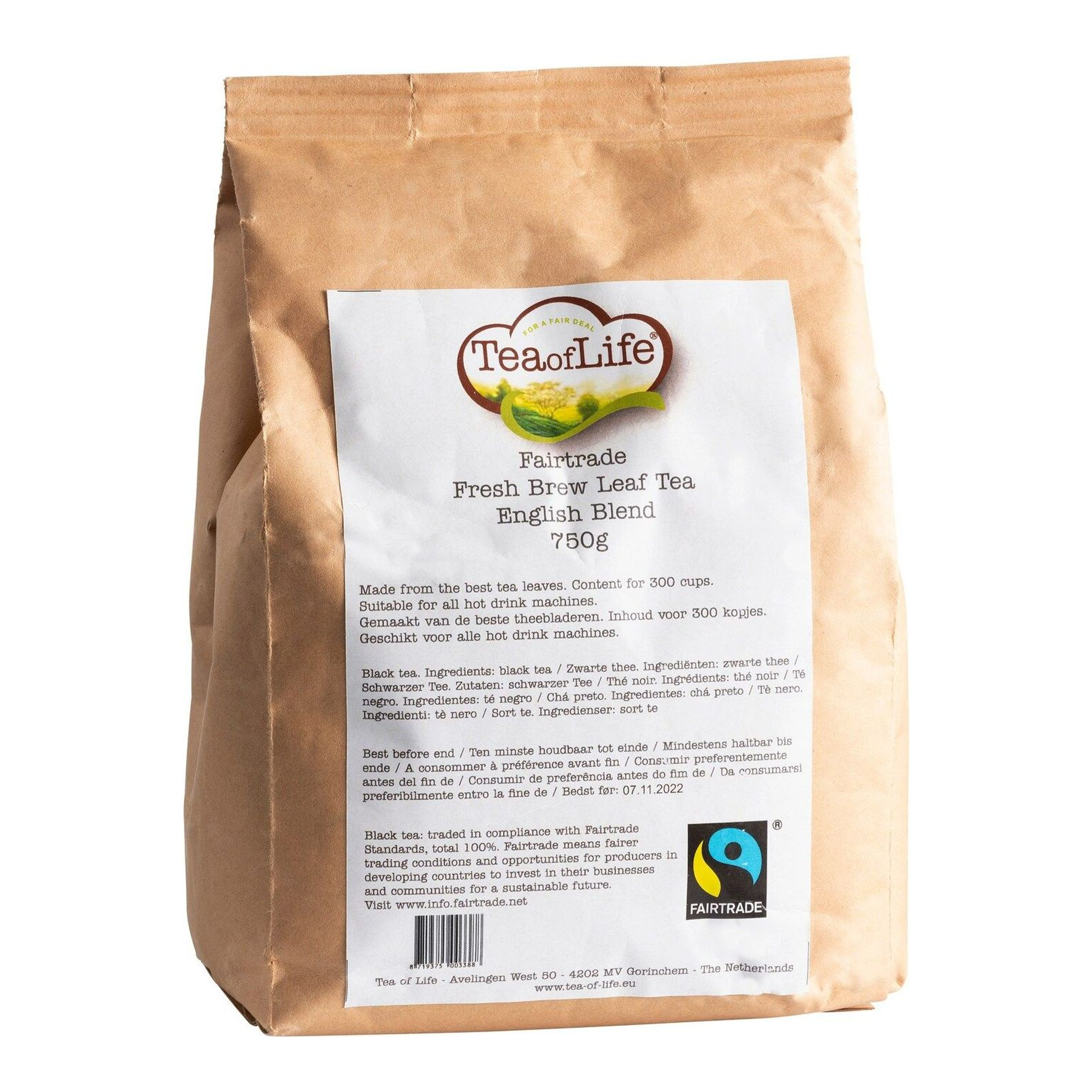 Tee des Lebens Fair Trade Fresh Brew Tea Englische Mischung (6x 750 Gramm)