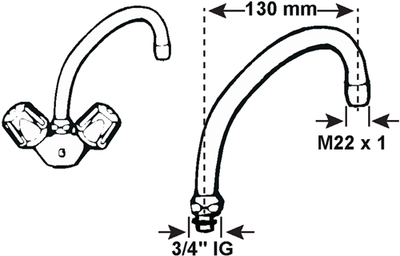 Cornat schwenkbarer Hu-Auslauf 130 mm – tec316002