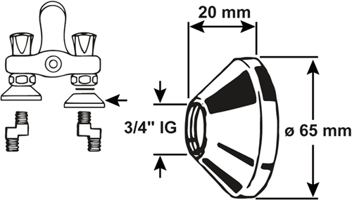 Cornat Rosette für S-Kupplung (2 Stück) ms-ch - tec321025