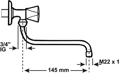 Cornat Wandarmatur mit schwenkbarem Auslauf S-Form 150 mm – tec351001