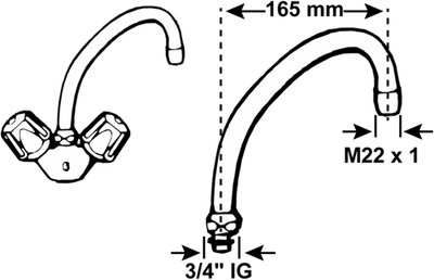 Cornat Einloch-Wasserhahn mit schwenkbarem Auslauf 200 mm – tec351204