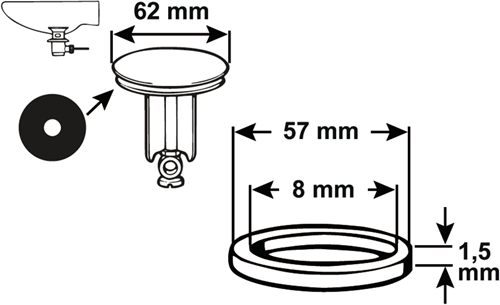 Cornat Dichtungsgummi d62mm für tec317411 - tec380245