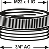 Cornat Messing-Ch-Reduzierstück VM M22x3 4 – tec386303