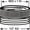 Cornat Messing-Ch-Reduzierstück VM M22x1 2 – tec386305