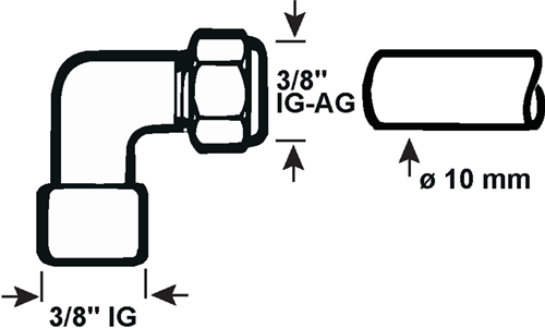Cornat Klemmkupplung ch Knie 3 8vx10mm - tec582004
