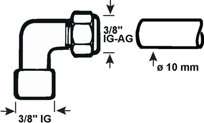 Cornat Klemmkupplung ch Knie 3 8vx10mm - tec582004