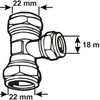 Cornat Kompressionskupplung MS T-Stück 22x18x22mm - tec583691