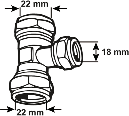 Cornat Kompressionskupplung MS T-Stück 22x18x22mm - tec583691
