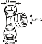 Cornat Kompressionskupplung MS T-Stück 22x1 2x22mm - tec583696 - afbeelding 2
