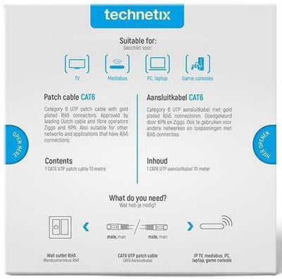 Technetix Patchkabel UTP Cat6 10 m weiß – 2077020