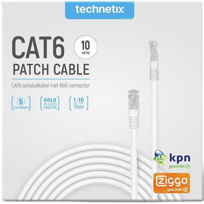 Technetix Patchkabel UTP Cat6 10 m weiß – 2077020