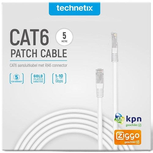 Technetix Patchkabel UTP Cat6 5 m weiß – 2077010