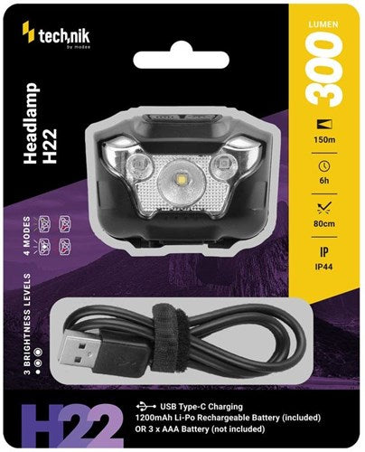 Technik LED-Stirnlampe wiederaufladbar 300 Lumen – 5720170