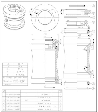 Tecora Ball Head Set1 1 8 Zoll halb integriert mit Kabeltransit