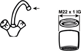 Cornat Sparbelüfter M22x1V 3l (2 Stück) CH - tecws401 - afbeelding 2