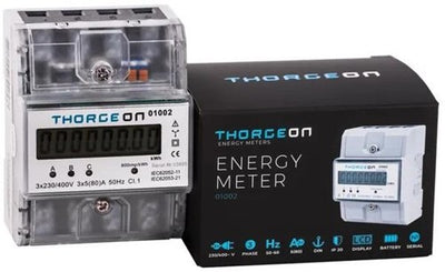 Thorgeon kWh-Zähler 3-phasig digital transparent 80a + Impuls - 4518255