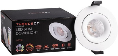 Thorgeon LED-Einbaustrahler 8,2W dimtowarm 96mm rund verstellbar weiß - LED4680