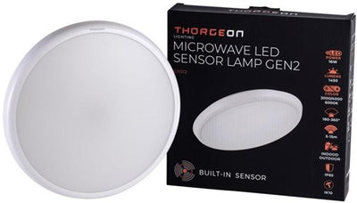 Thorgeon LED-Deckenleuchte 265 mm weiß 16 W tri-weiß IP65 + Sensor – 5017775