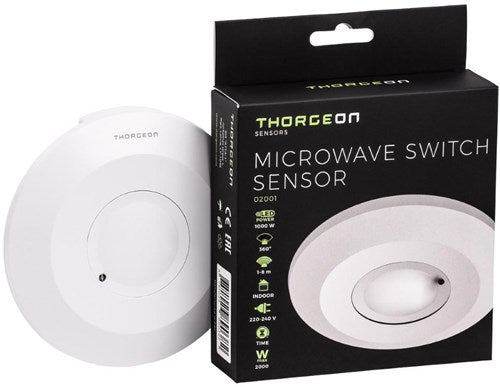 Thorgeon Radar-Bewegungsmelder Deckenaufbau 360 Grad weiß - 3900540