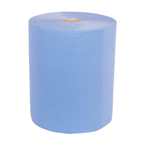 Towlers Reinigungspapier, B = 37 cm, L = 380 m, blaue 2-lagige PP-Rolle (2) | 2 Stk