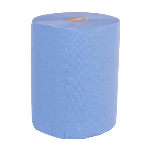 Towlers Reinigungspapier, B = 37 cm, L = 190 m, blaue 3-lagige PP-Rolle (2) | 2 Stk