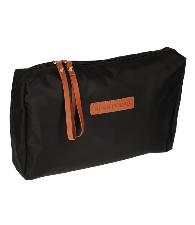 Reisende Toilettenbag Schönheitstasche Schwarz braun 30 cm x 20 cm