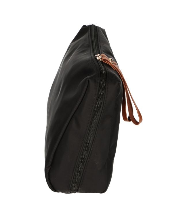 Reisende Toilettenbag Schönheitstasche Schwarz braun 30 cm x 20 cm