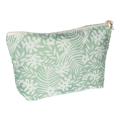 Reisender Toilettenbeutel Palmgrün weiß 30 cm x 19,5 cm
