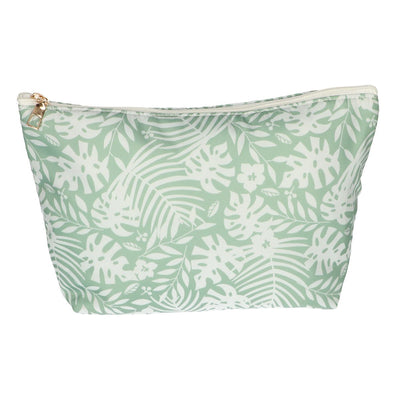 Reisender Toilettenbeutel Palmgrün weiß 30 cm x 19,5 cm