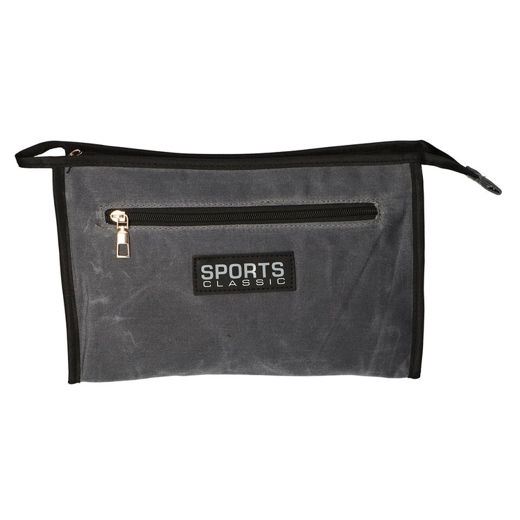 Reisende Toilettenbeutel Sport militärisch grau blau 30 cm x 24 cm