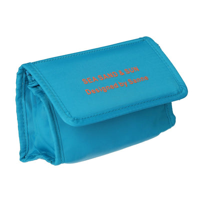 Reisender Spiegelbeutel Meer, Sandsonne Blauw Oranje 16,5 cm x 11 cm