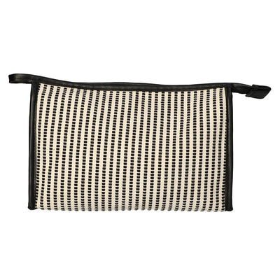 Reisende Toilettenbeutel Streifen schwarze Creme 30x20 cm