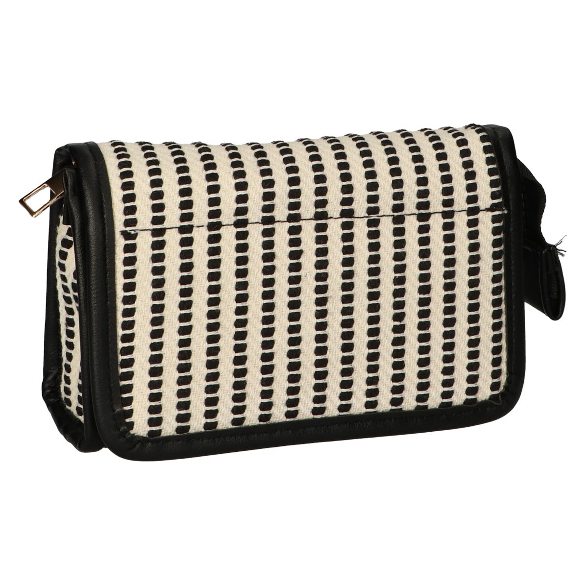 Traveller Mirror Bag Streifen schwarz Creme 16.5x11cm