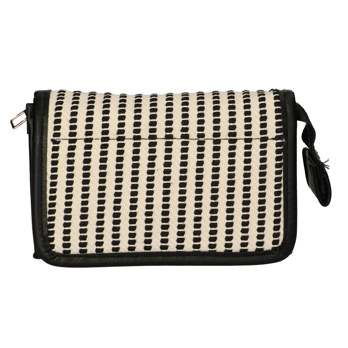 Traveller Mirror Bag Streifen schwarz Creme 16.5x11cm