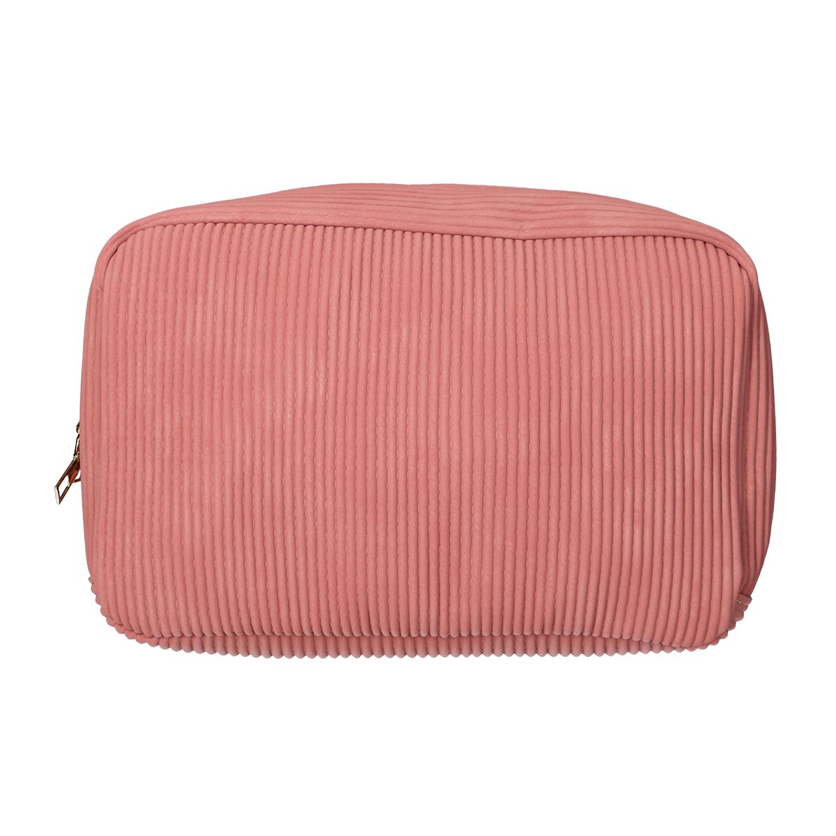 Reisender Toilettenbeutel Rippenstoff wasserdicht rosa 28x17cm