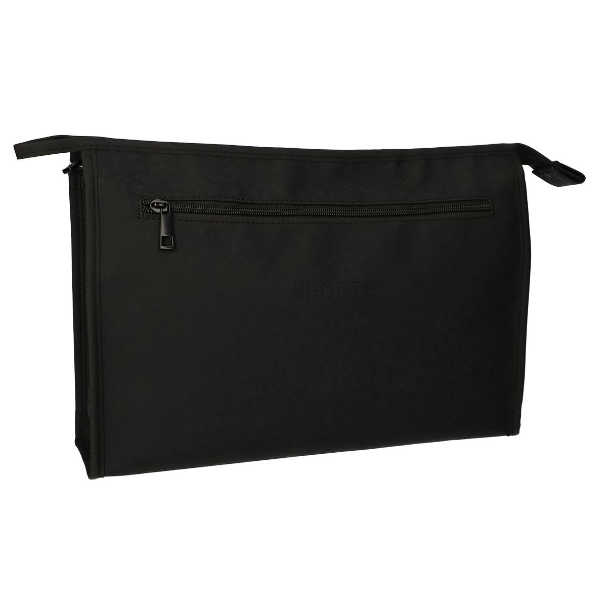 Reisende Toilettenbeutel klagen horizontal schwarz 35x24 cm