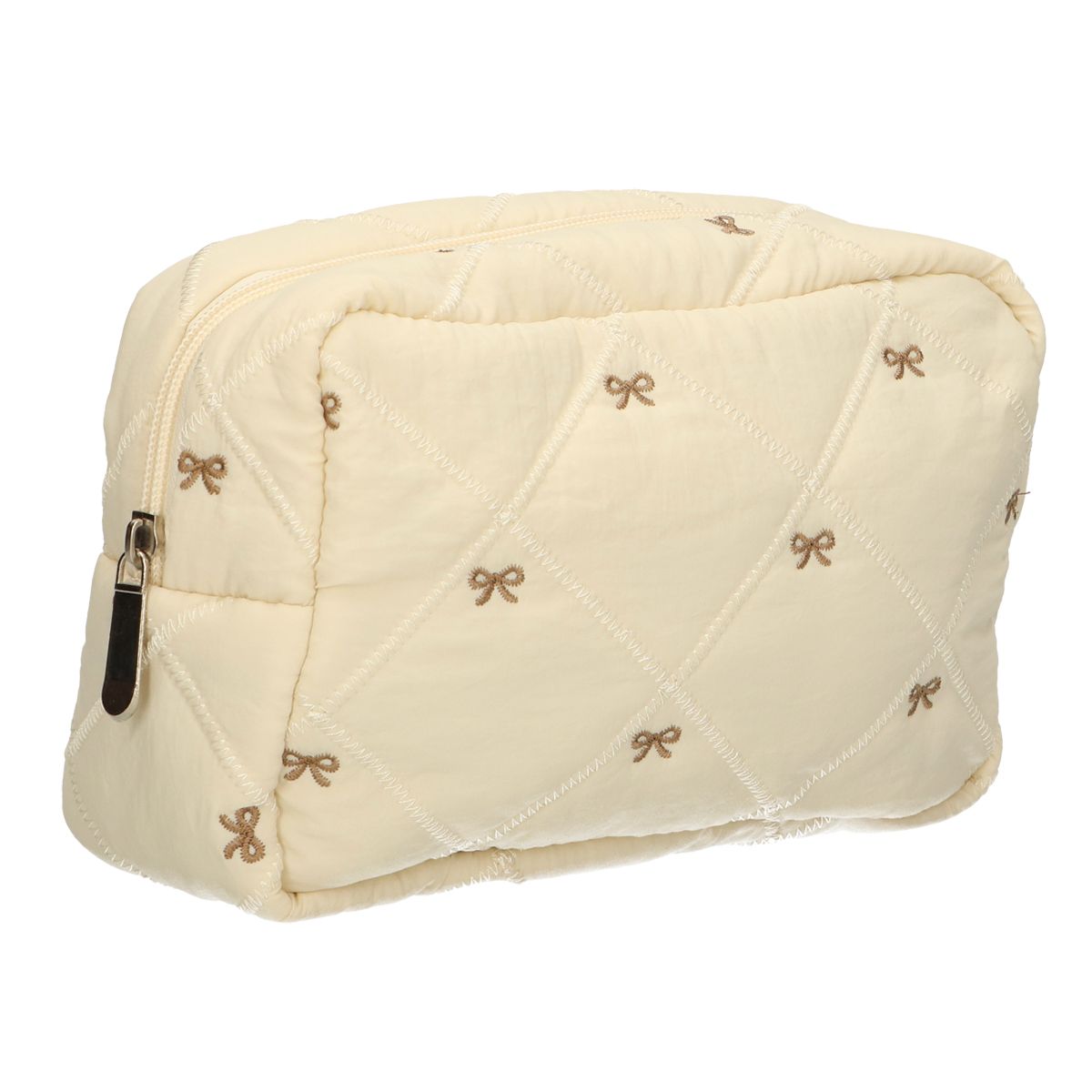 Traveller Beauty Bag Schleifen beige 22cm x 15cm