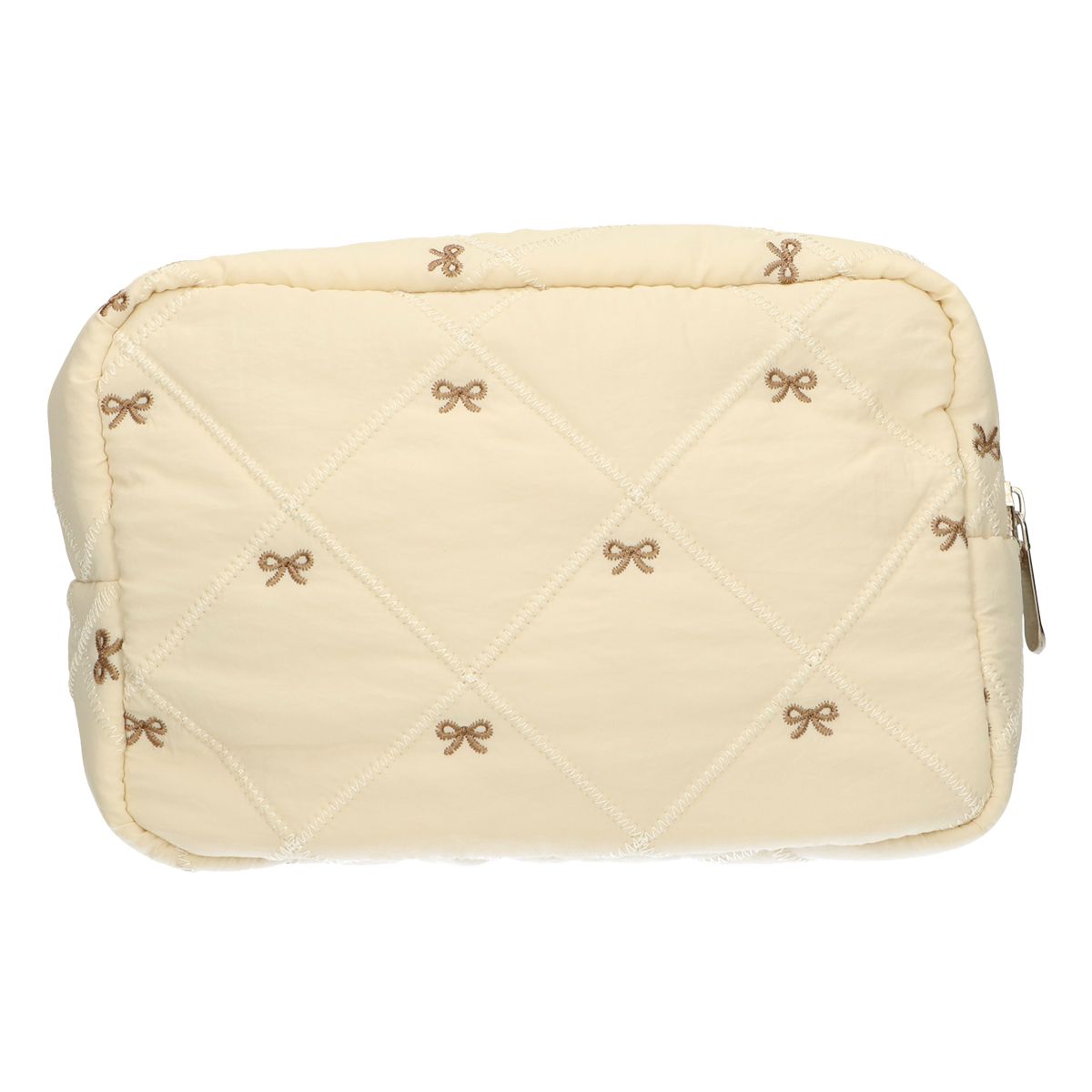 Traveller Beauty Bag Schleifen beige 22cm x 15cm