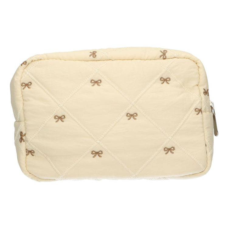 Traveller Beauty Bag Schleifen beige 22cm x 15cm