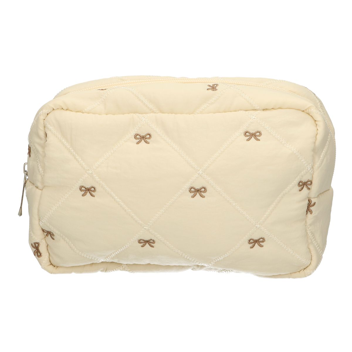 Traveller Beauty Bag Schleifen beige 22cm x 15cm