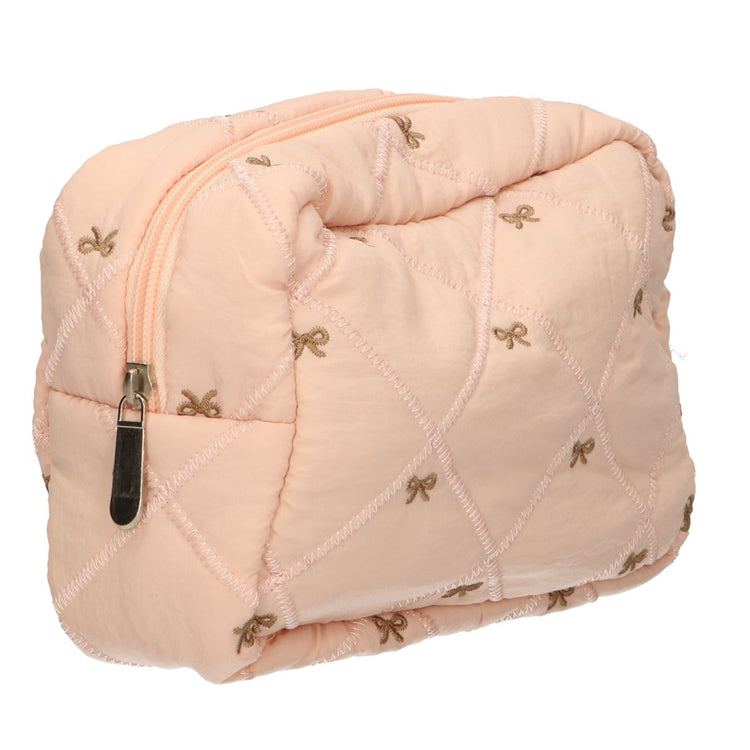 Traveler Beauty Bag Schleifen lachsfarben 22cm x 15cm
