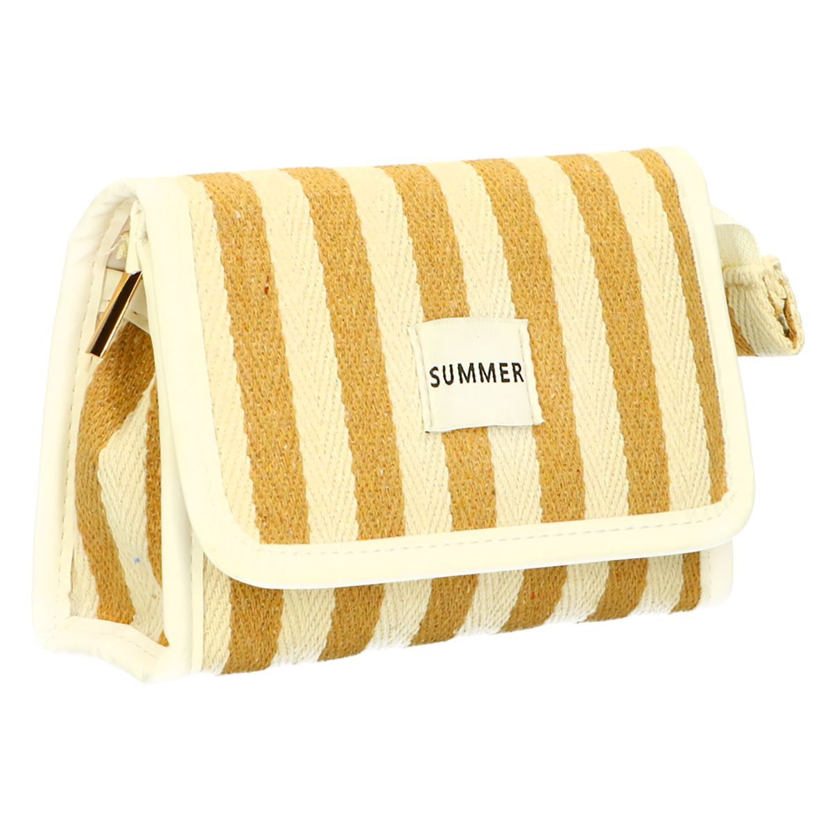 Traveller Spiegeltasche Sommergelb gestreift 17cm x 11cm