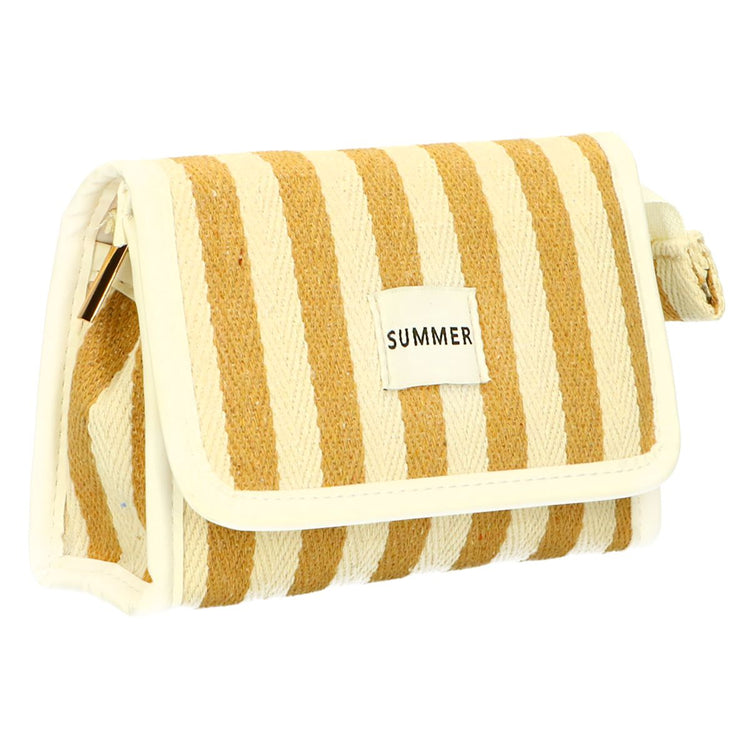 Traveller Spiegeltasche Sommergelb gestreift 17cm x 11cm