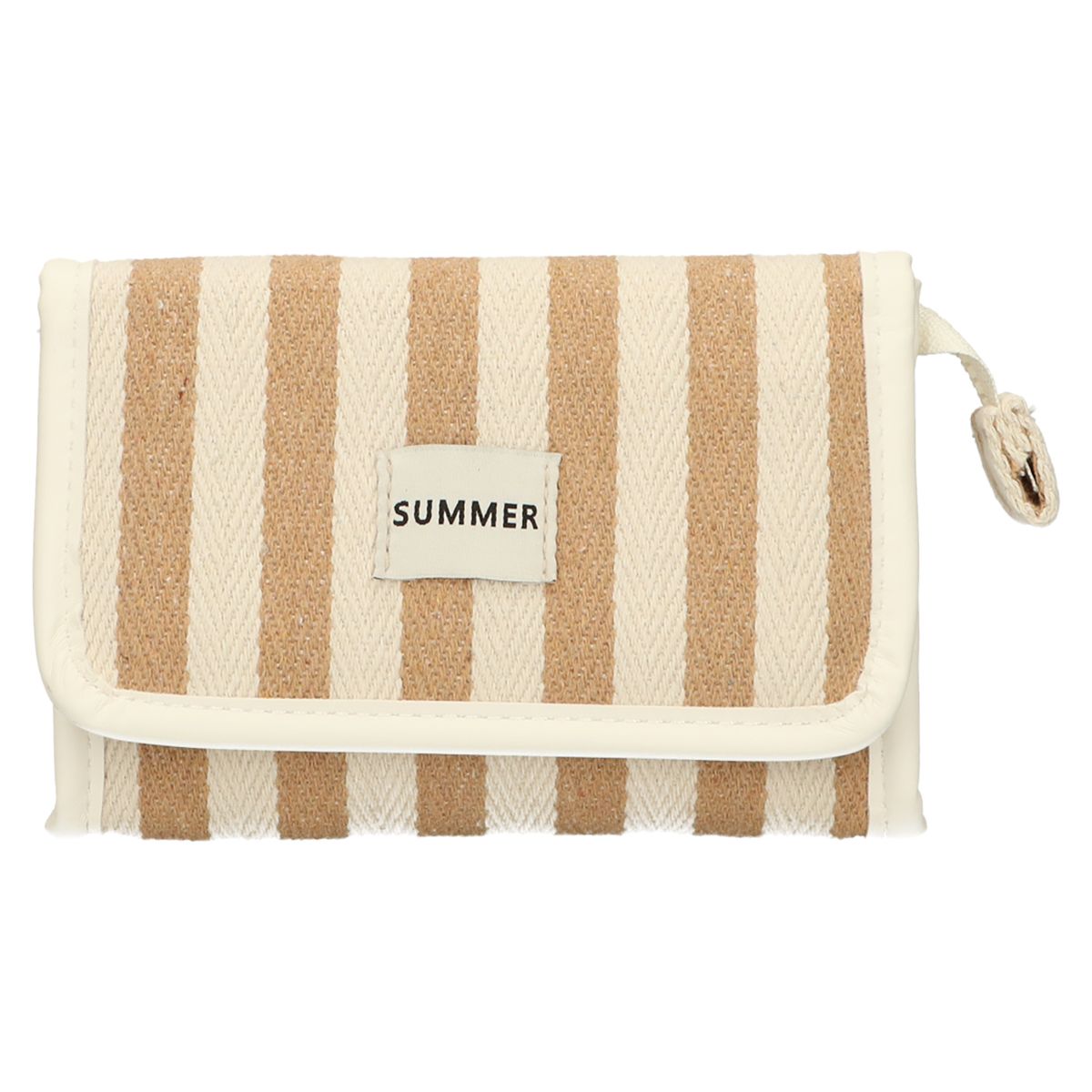 Traveller Spiegeltasche Sommer Khaki gestreift 17cm x 11cm