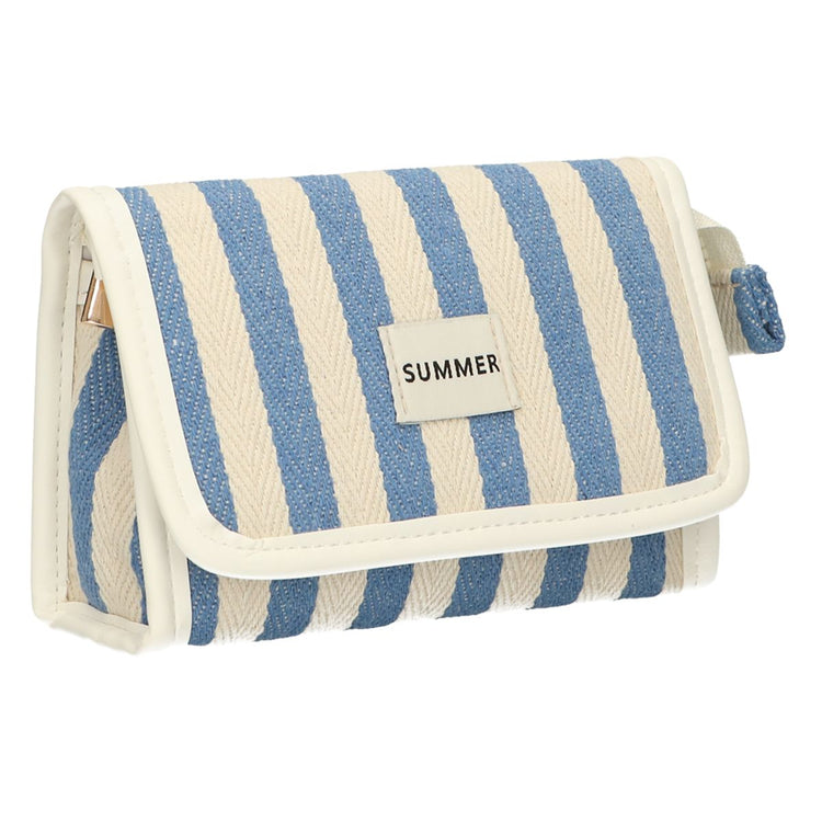Traveller Spiegeltasche Sommerblau gestreift 17cm x 11cm