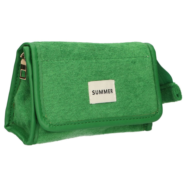 Reisespiegeltasche Frottee grün 16,5cm x 12cm